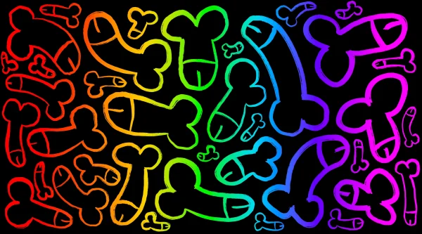 Rainbow Penis Black