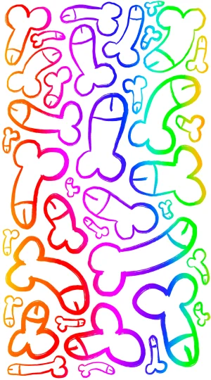 Rainbow Penis White