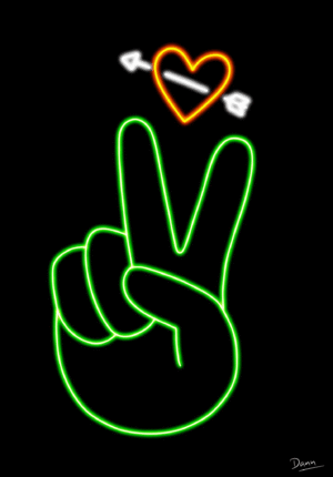 Neon Peace And Love